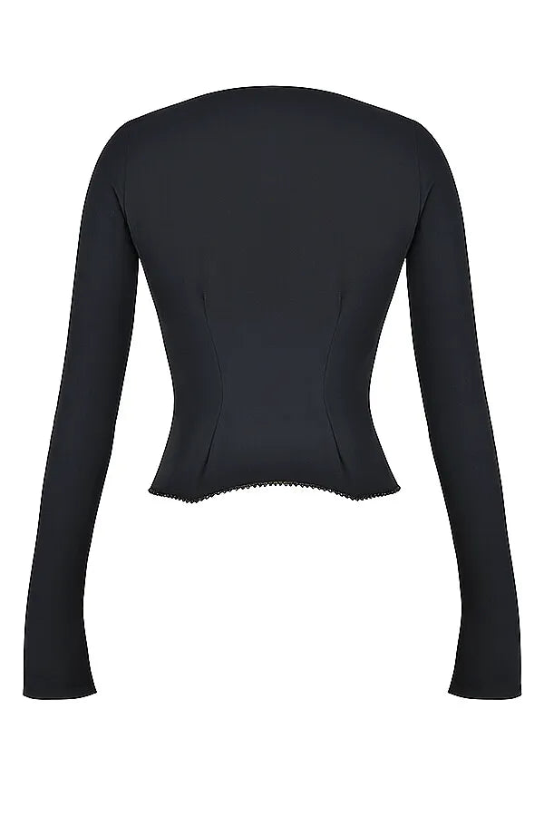 Mistress Rocks Black & Ivory Embellished Top - SALE