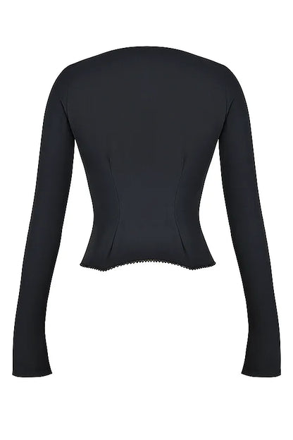 Mistress Rocks Black & Ivory Embellished Top - SALE