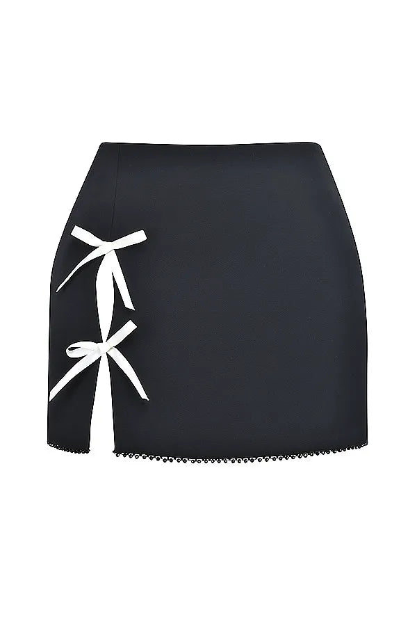 Mistress Rocks Black & Ivory Embellished Mini Skirt - SALE