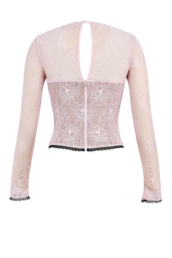 Mistress Rocks Peony Lace Cutout Top - SALE