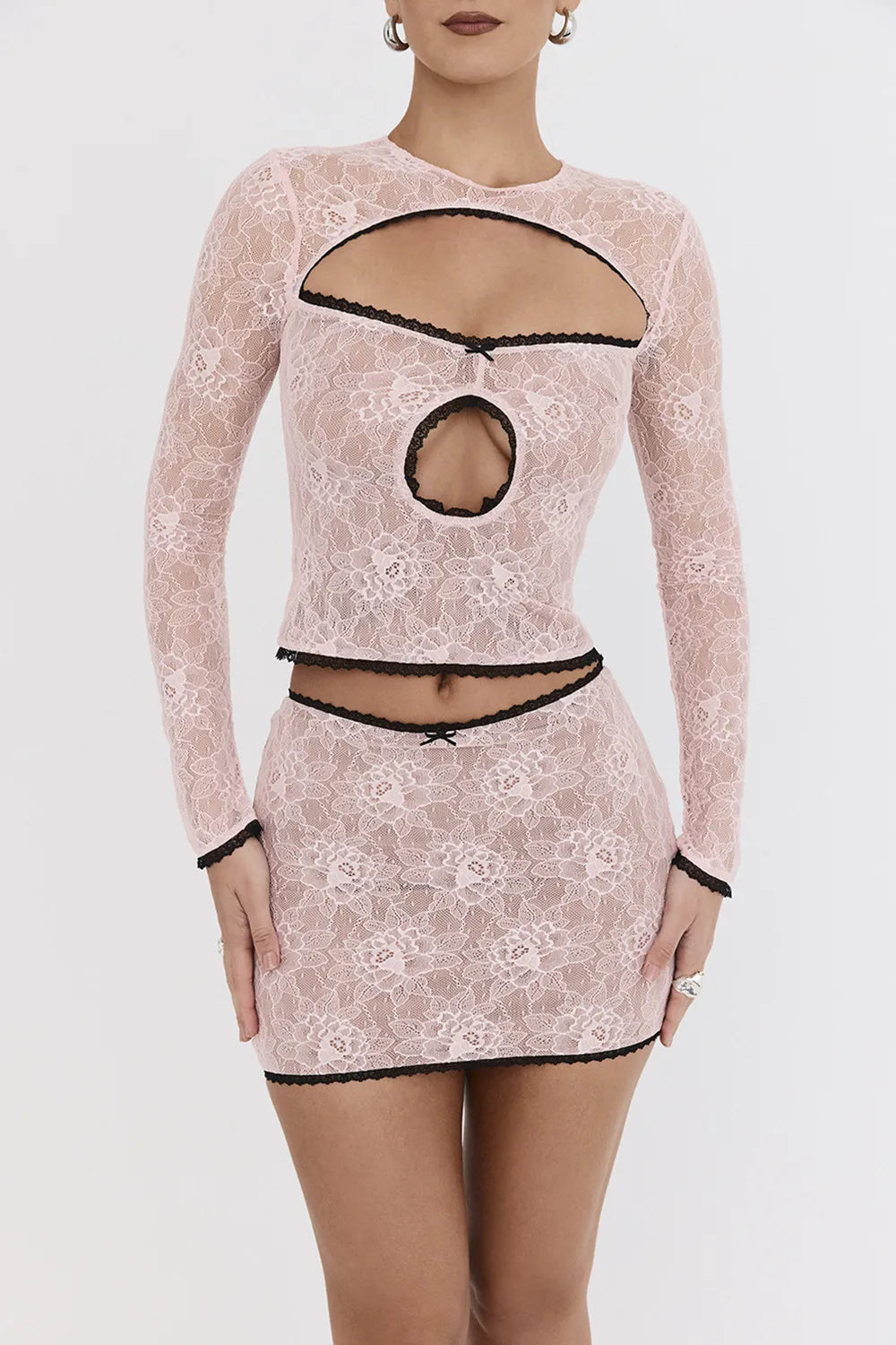 Mistress Rocks Peony Lace Cutout Top - SALE