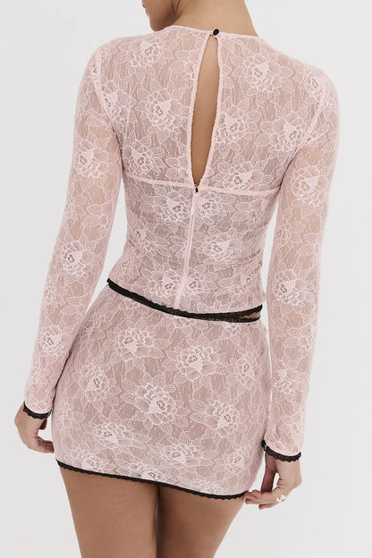 Mistress Rocks Peony Lace Cutout Top - SALE