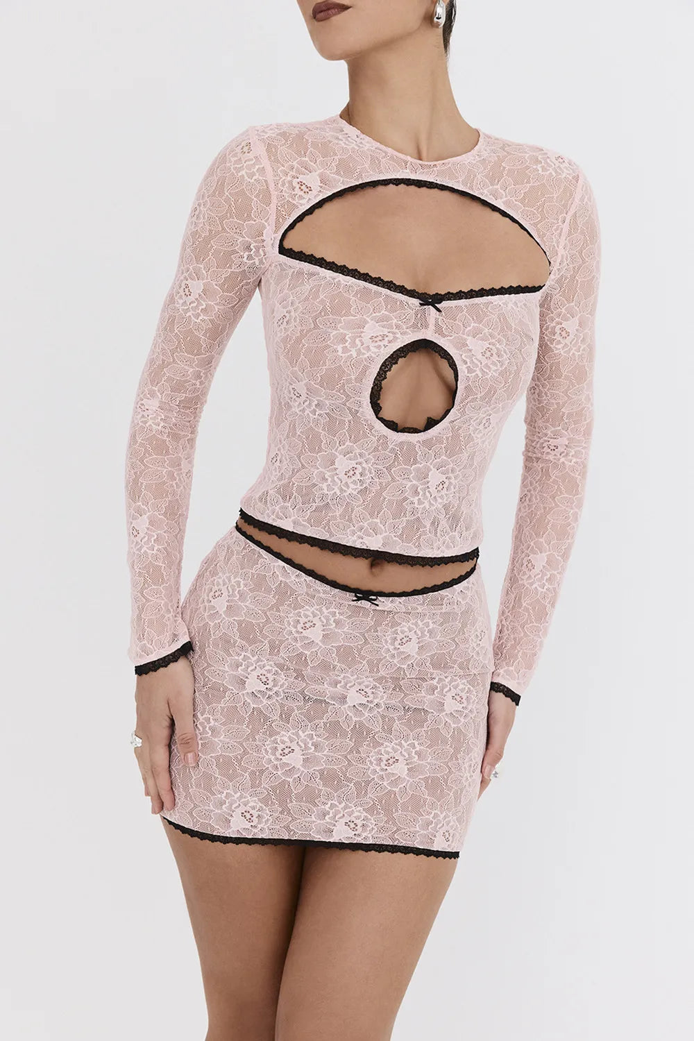 Mistress Rocks Peony Lace Mini Skirt - SALE