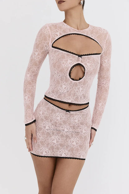Mistress Rocks Peony Lace Mini Skirt - SALE