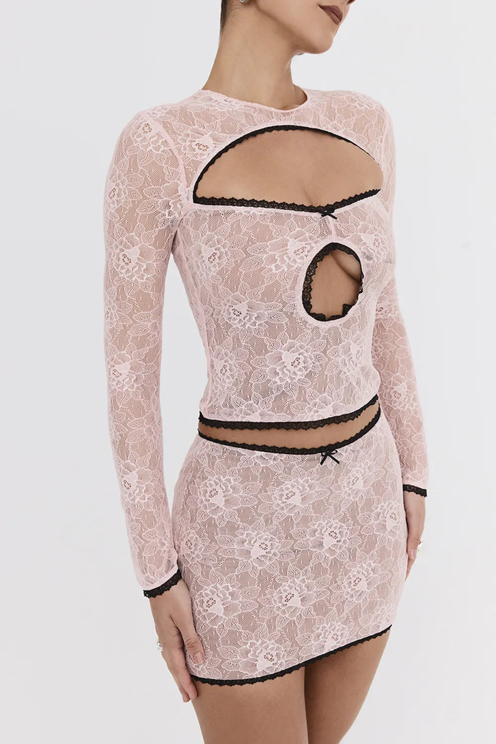 Mistress Rocks Peony Lace Mini Skirt - SALE