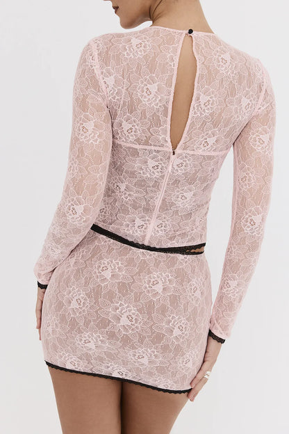 Mistress Rocks Peony Lace Mini Skirt - SALE