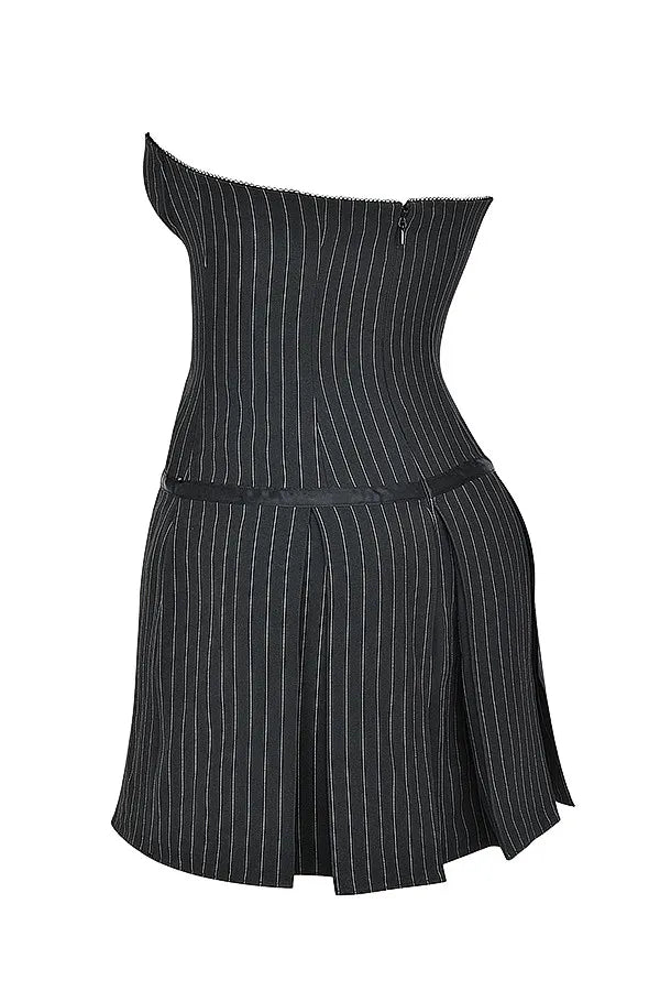 Mistress Rocks Black Pinstripe Mini Dress - SALE