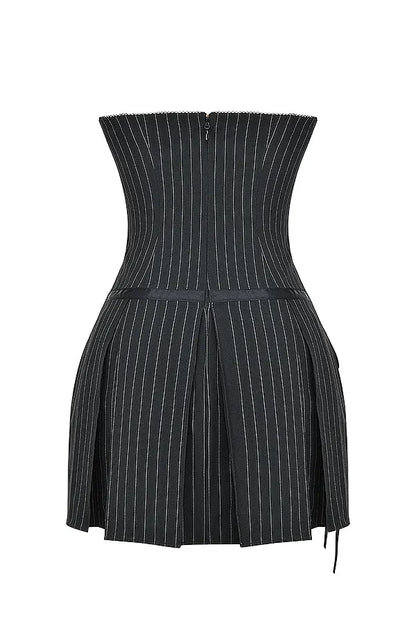 Mistress Rocks Black Pinstripe Mini Dress - SALE