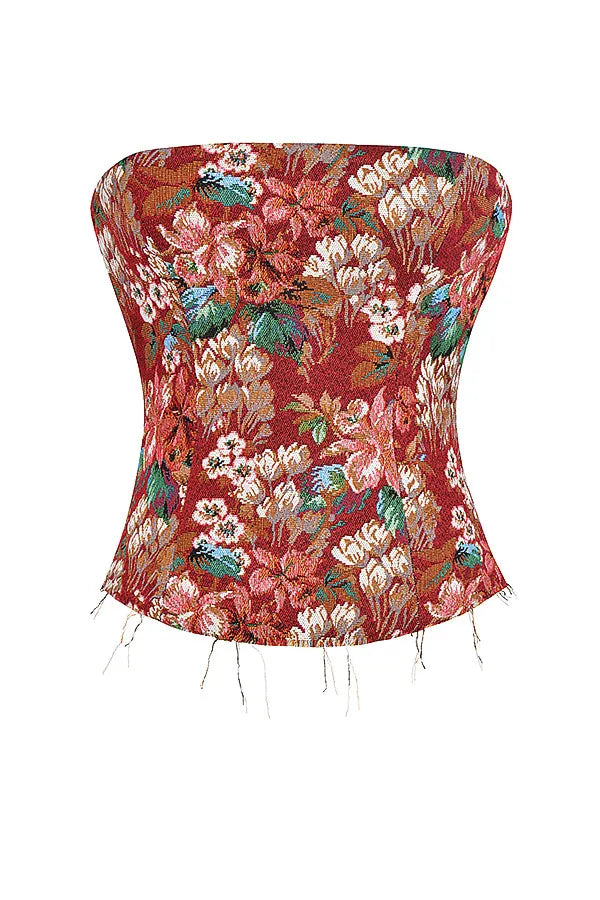Mistress Rocks Tapestry Jacquard Strapless Corset - SALE