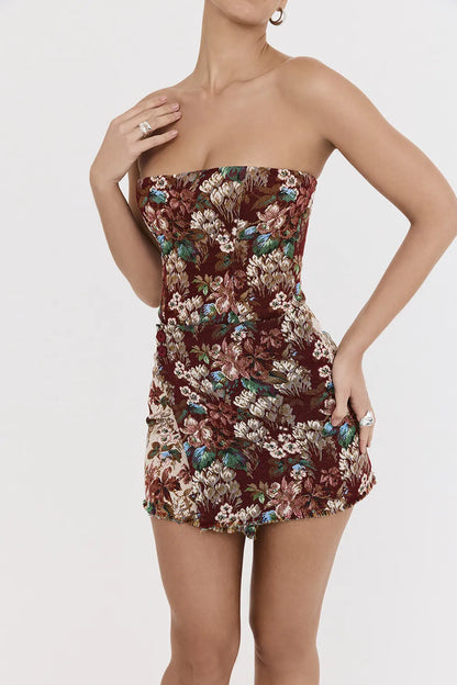 Mistress Rocks Tapestry Jacquard Strapless Corset - SALE