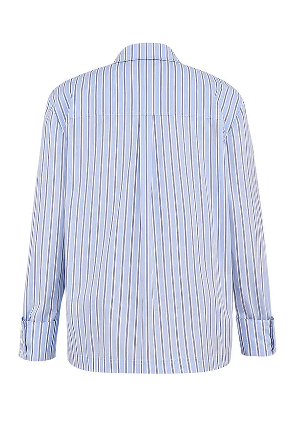 Mistress Rocks Blue Striped Boxy Shirt - SALE