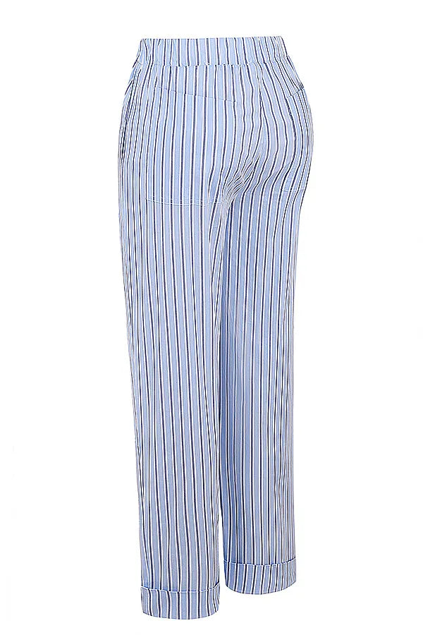Mistress Rocks Blue Striped Baggy Trousers - SALE