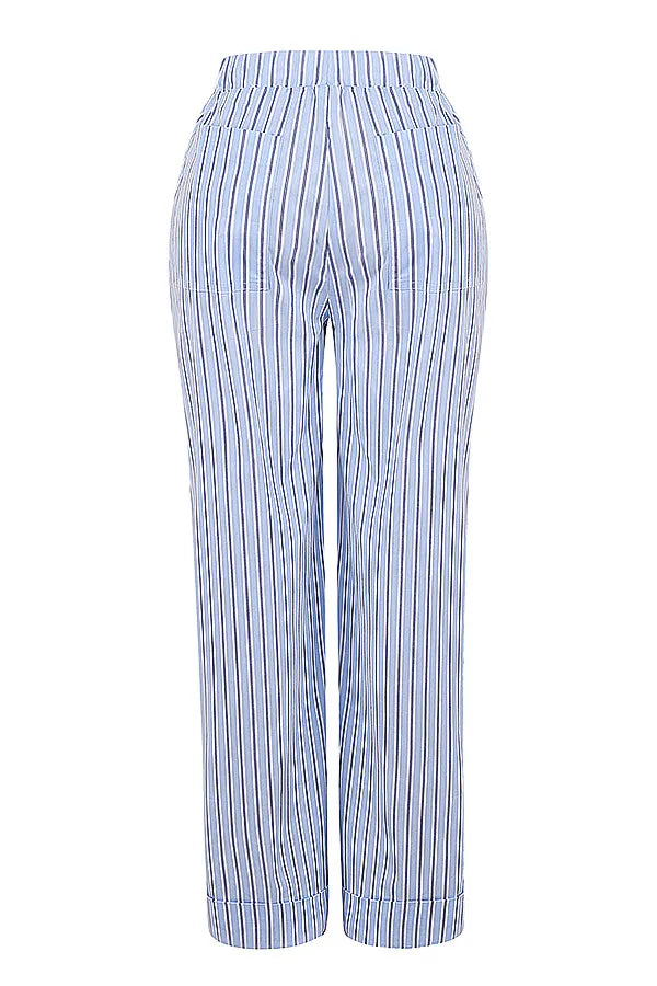 Mistress Rocks Blue Striped Baggy Trousers - SALE