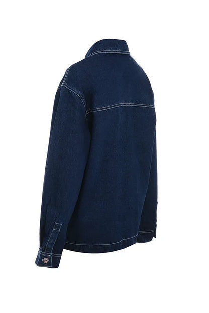 Mistress Rocks Dark Blue Oversized Denim Shirt - SALE