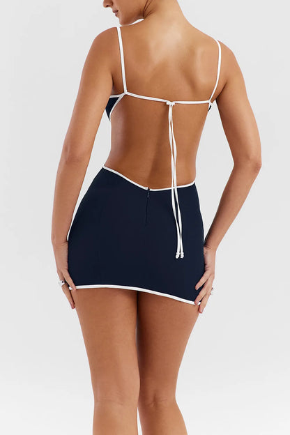 Mistress Rocks Navy Open Back Mini Dress - SALE
