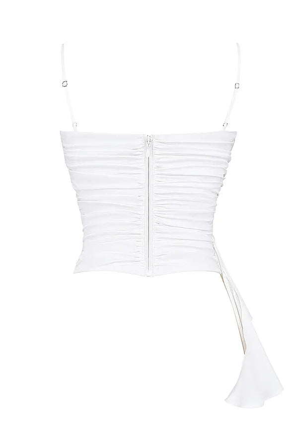 Mistress Rocks White Ruffle Top - SALE