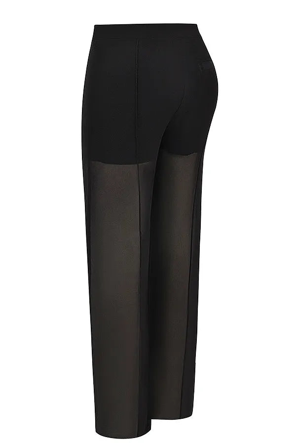 Mistress Rocks Black Sheer Trousers - SALE