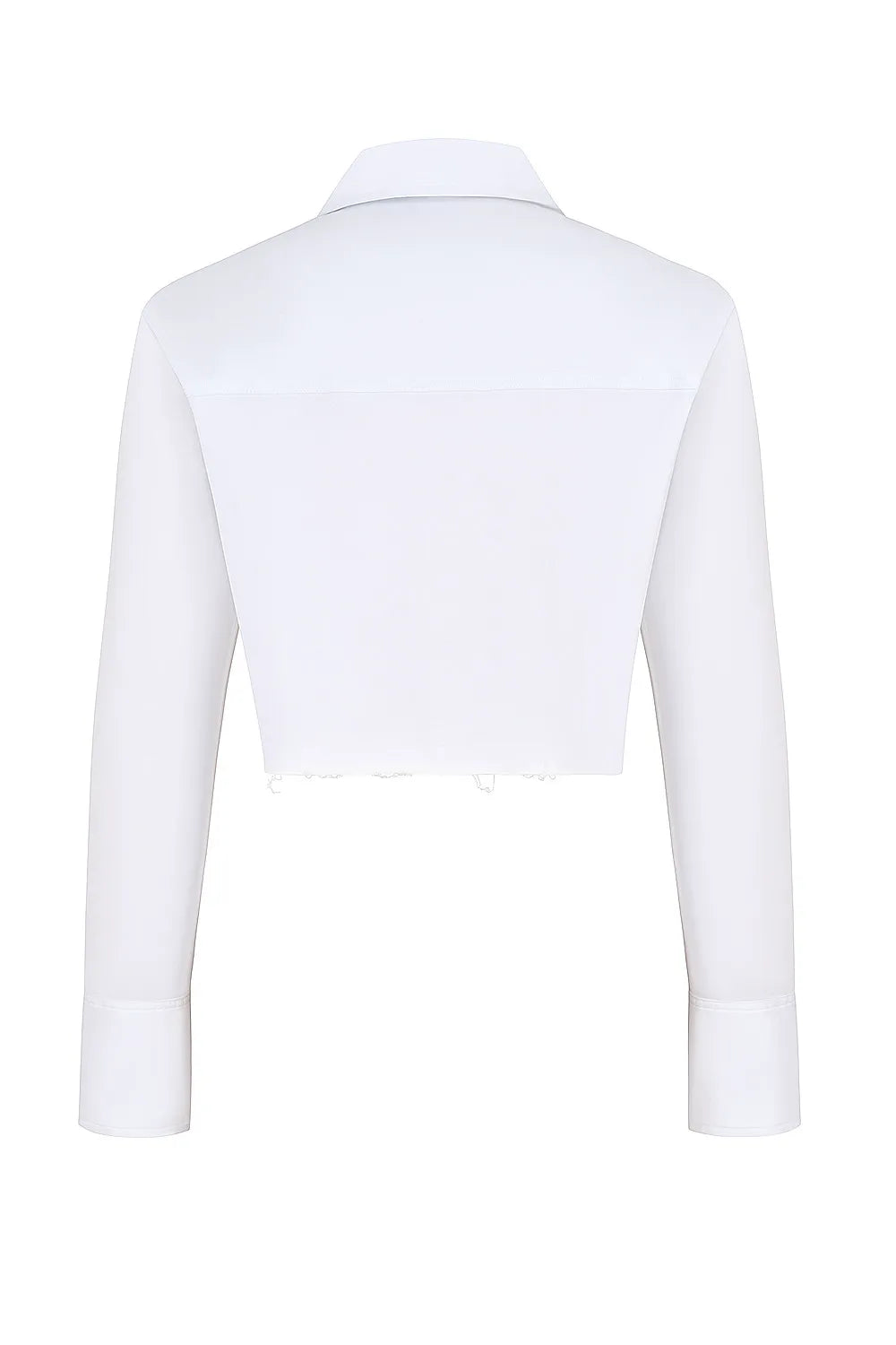 Mistress Rocks White Cropped Cotton Shirt - SALE