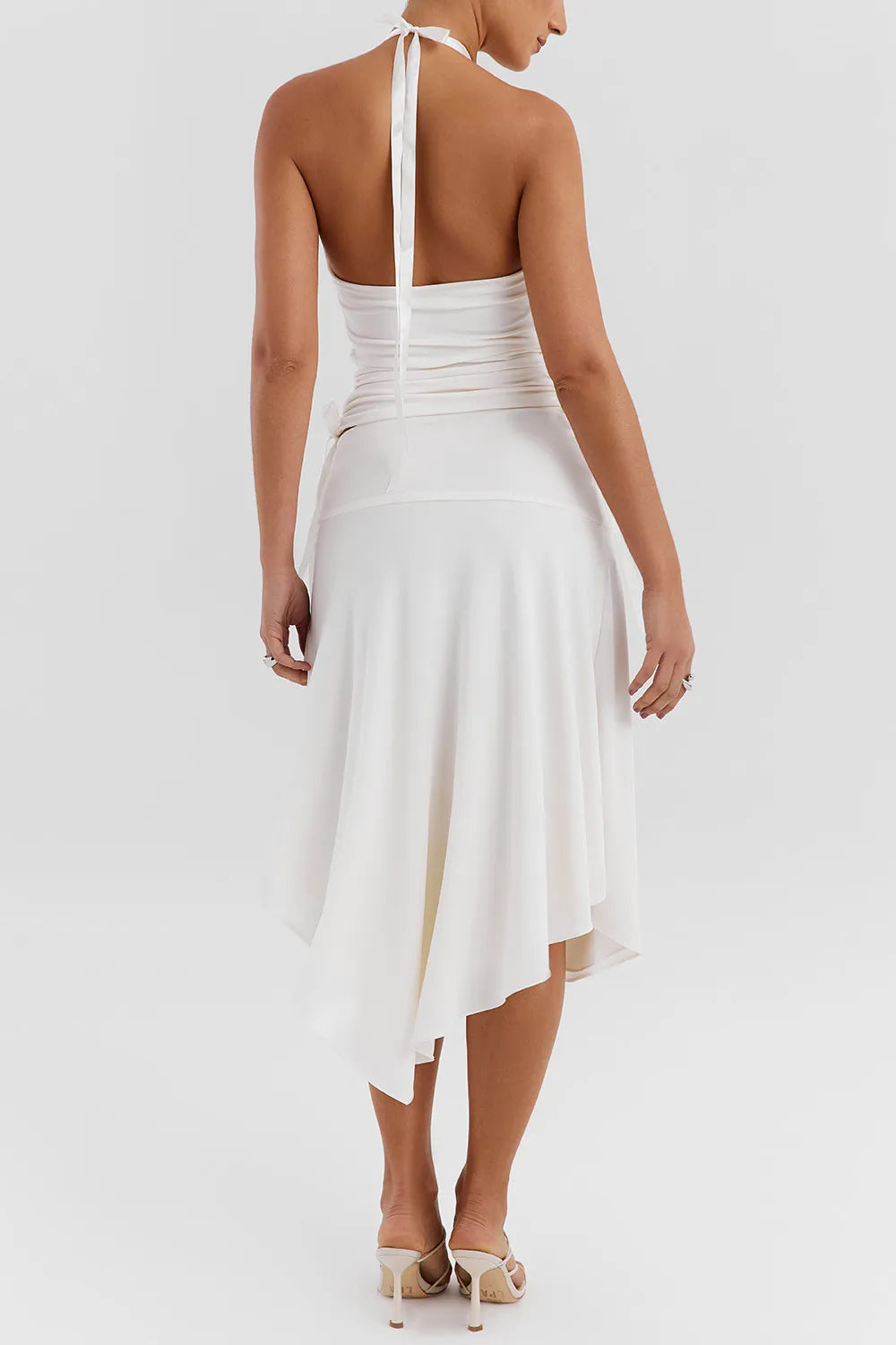 Mistress Rocks Ivory Asymmetric Midi Skirt - SALE