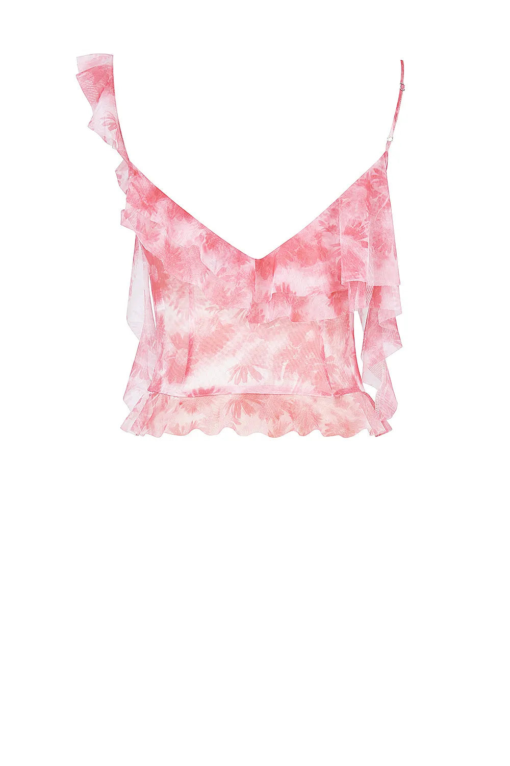 Mistress Rocks Pink Floral Print Ruffle Top - SALE