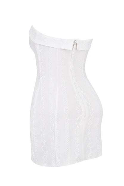 Mistress Rocks Cloud Fold Over Cutout Broderie Mini Dress - SALE