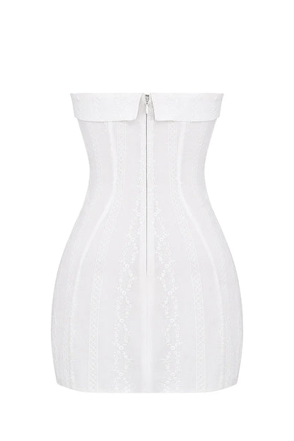 Mistress Rocks Cloud Fold Over Cutout Broderie Mini Dress - SALE