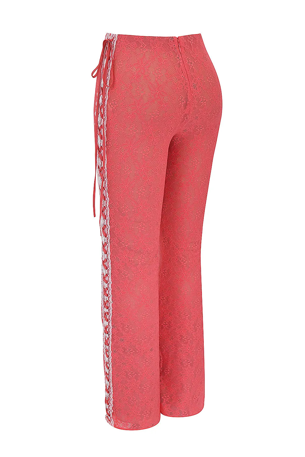 Mistress Rocks Grapefruit Lace Up Trousers - SALE