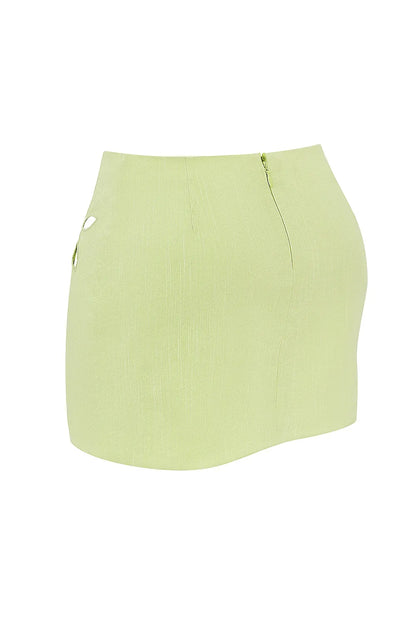 Mistress Rocks Matcha Floral Cutout Mini Skirt - SALE