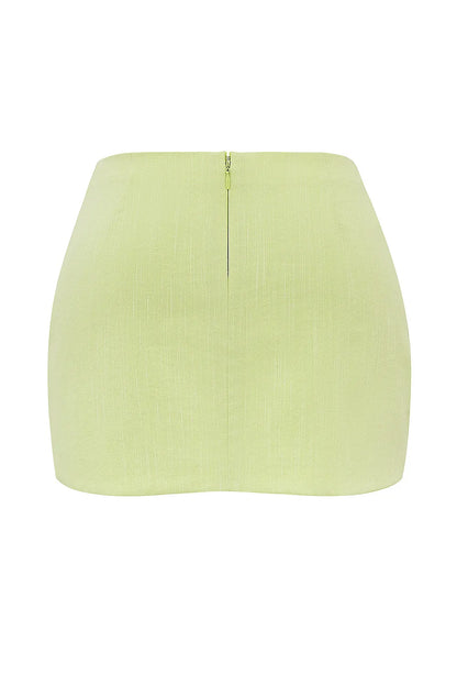 Mistress Rocks Matcha Floral Cutout Mini Skirt - SALE