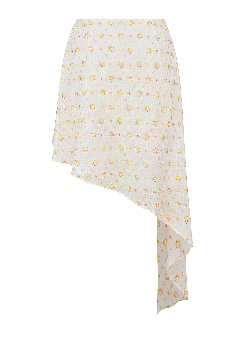 Mistress Rocks Cloud Floral Embroidered Hanky Hem Skirt - SALE