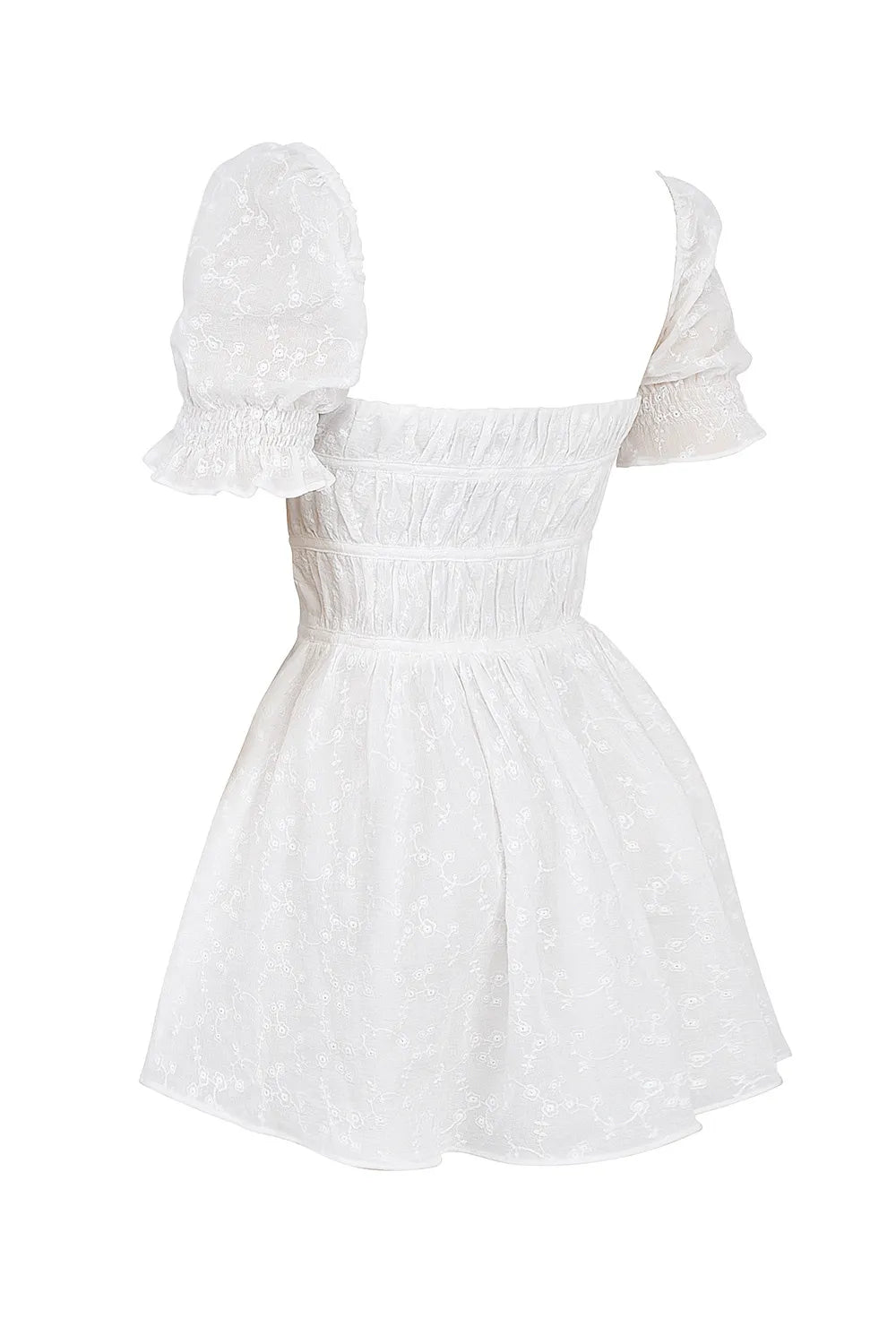 Mistress Rocks Cloud Gathered Broderie Mini Dress - SALE