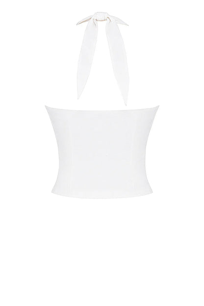 Mistress Rocks Cloud Wrap Floral Cutout Halter Top - SALE