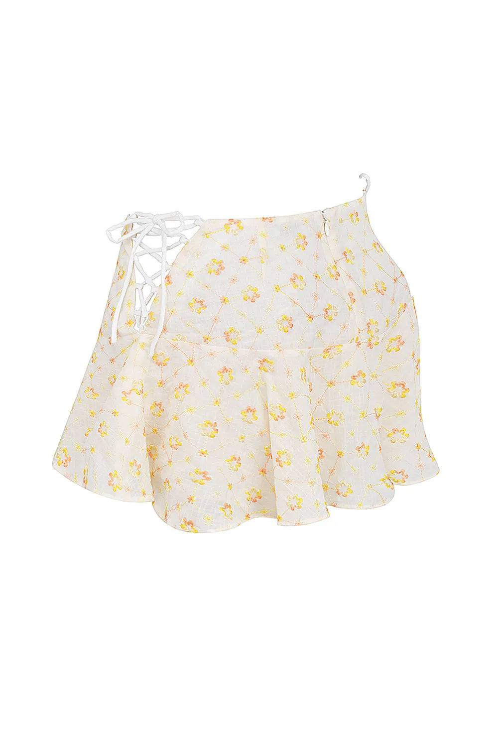Mistress Rocks Cloud Floral Embroidered Mini Skirt - SALE