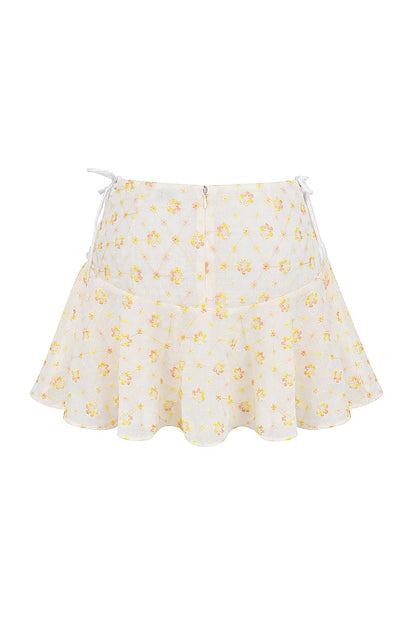Mistress Rocks Cloud Floral Embroidered Mini Skirt - SALE