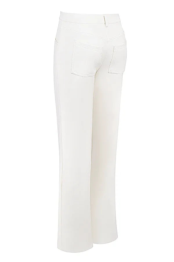 Mistress Rocks Ivory Vegan Leather Trousers - SALE