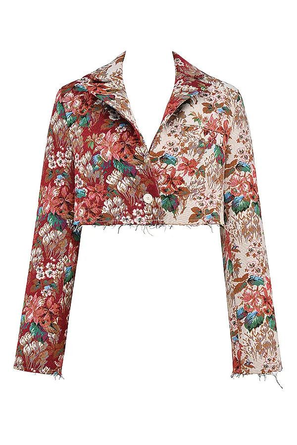 Mistress Rocks Tapestry Jacquard Cropped Blazer - SALE