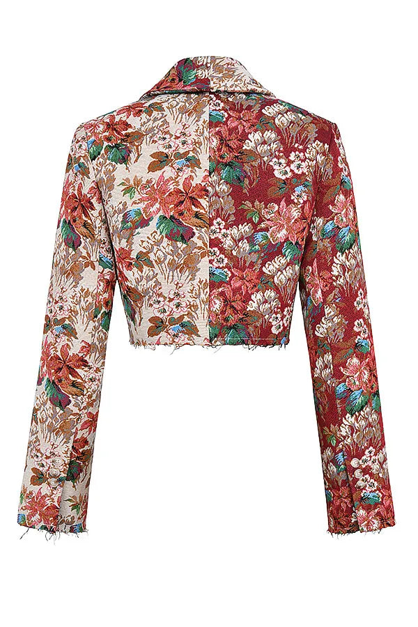 Mistress Rocks Tapestry Jacquard Cropped Blazer - SALE