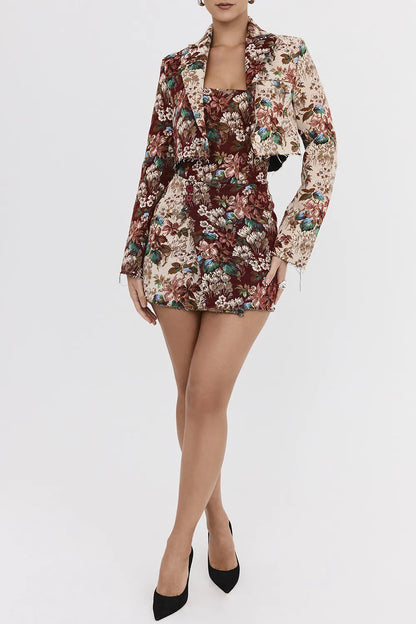 Mistress Rocks Tapestry Jacquard Cropped Blazer - SALE