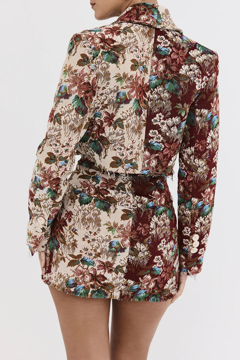 Mistress Rocks Tapestry Jacquard Cropped Blazer - SALE