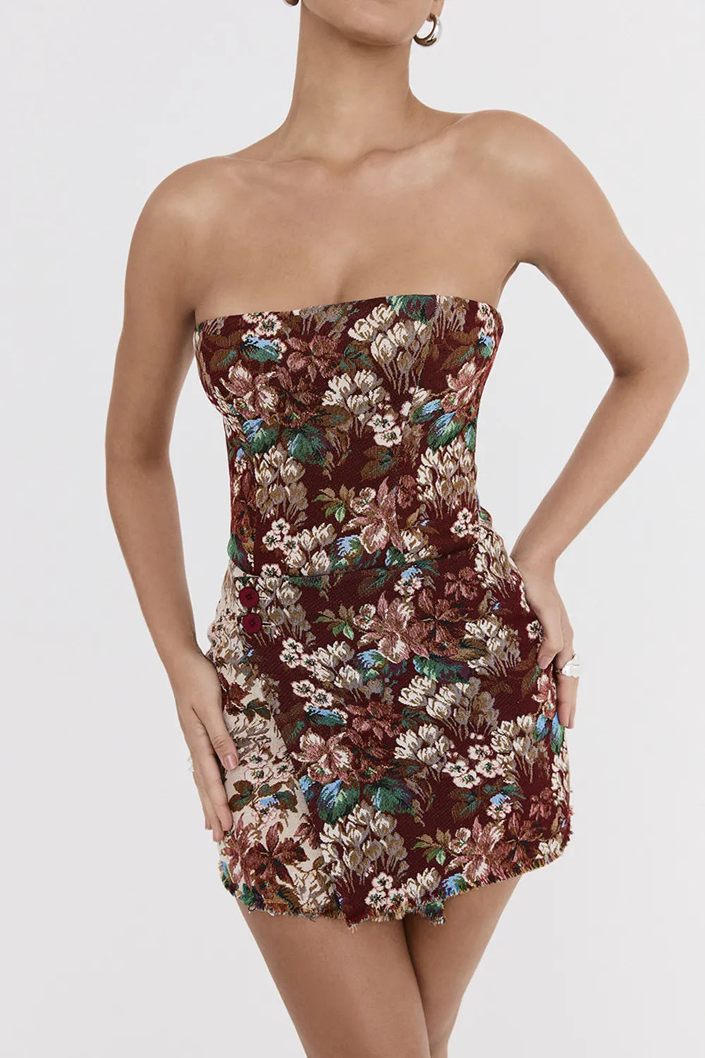 Mistress Rocks Tapestry Jacquard Wrap Front Mini Skirt - SALE