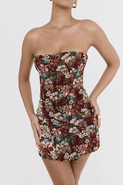 Mistress Rocks Tapestry Jacquard Wrap Front Mini Skirt - SALE