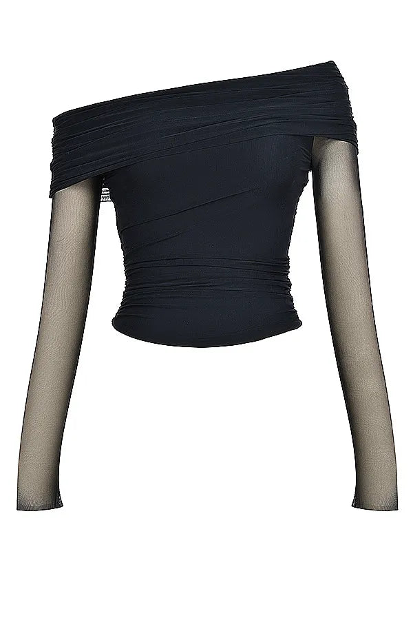 Mistress Rocks Black Draped Top - SALE