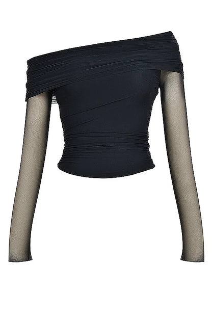 Mistress Rocks Black Draped Top - SALE