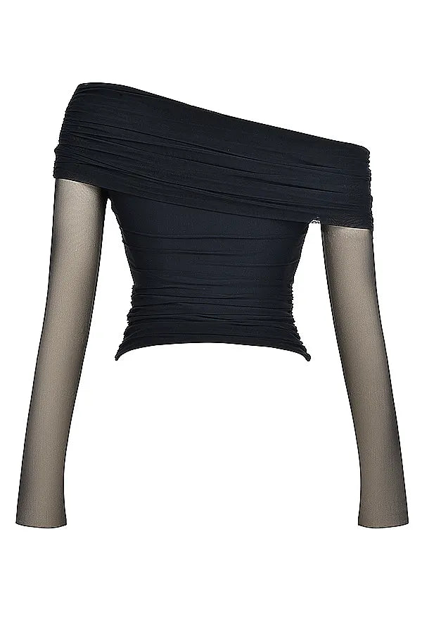 Mistress Rocks Black Draped Top - SALE