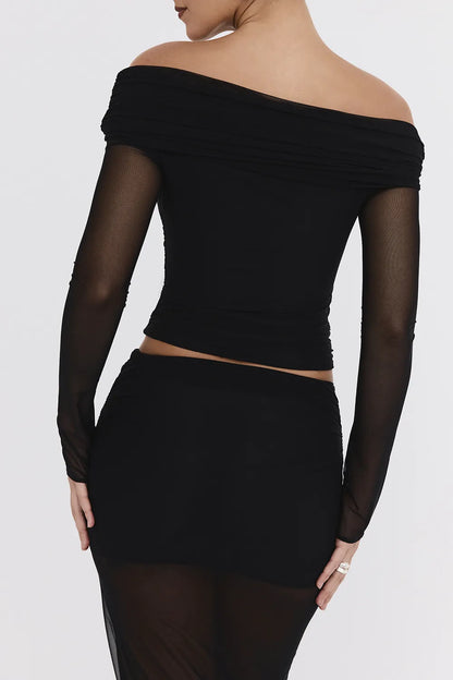 Mistress Rocks Black Draped Top - SALE