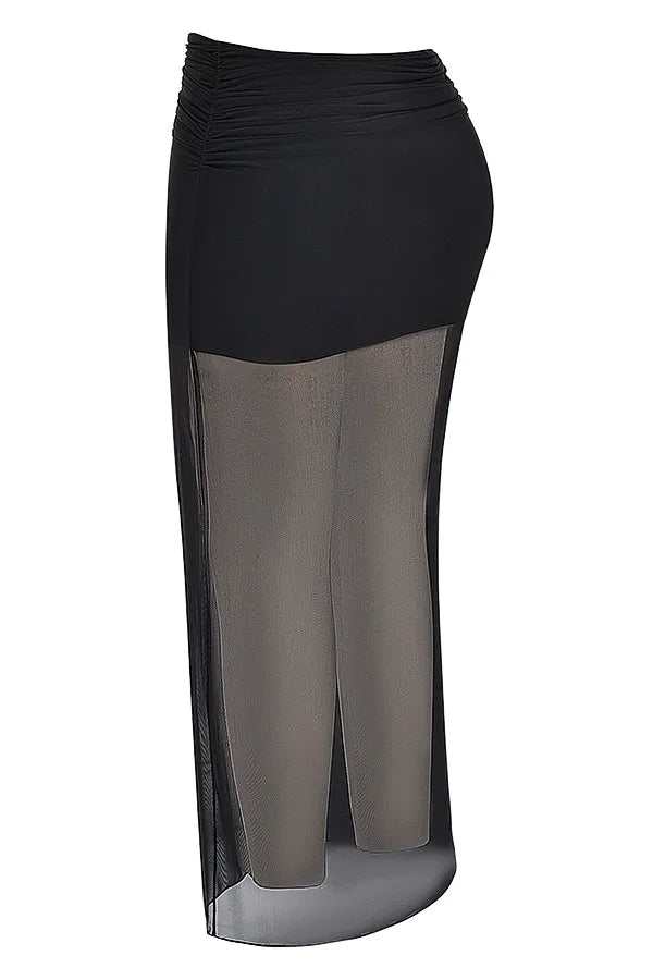 Mistress Rocks Black Sheer Maxi Skirt - SALE