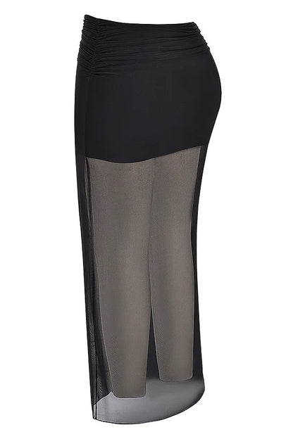 Mistress Rocks Black Sheer Maxi Skirt - SALE