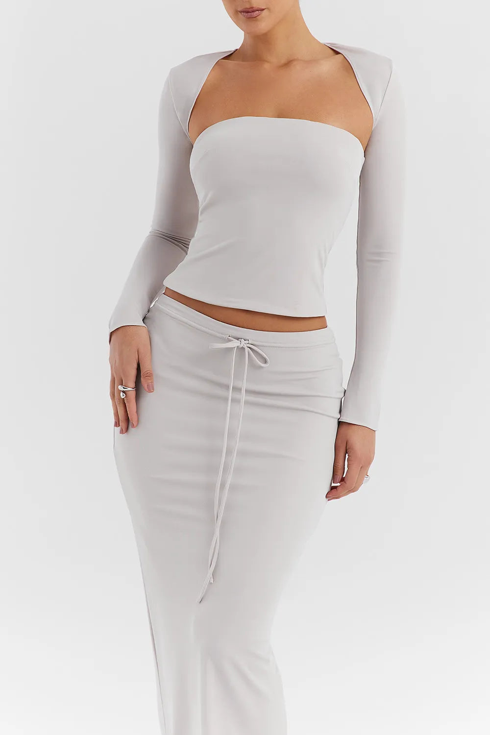 Mistress Rocks Smoke Strapless Top With Shrug - SALE