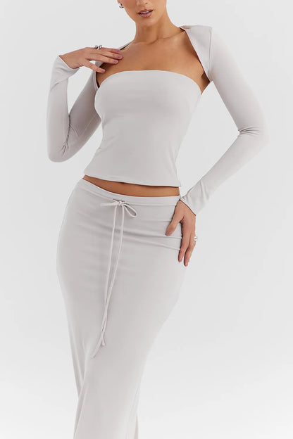 Mistress Rocks Smoke Strapless Top With Shrug - SALE