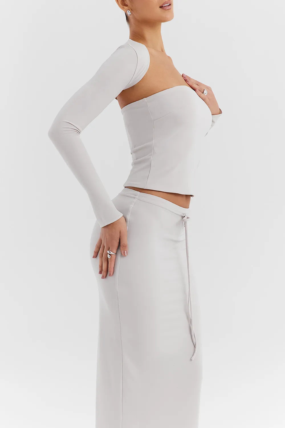 Mistress Rocks Smoke Strapless Top With Shrug - SALE